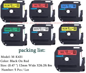Free Shipping Compatible paper tags Black On Red M-431 MK431 M-K431 Label Tapes (0.47")12mm Wide X26.2ft 8m For P-Touch Printers
Free Shipping Compatible paper tags Black On Red M-431 MK431 M-K431 Label Tapes (0.47")12mm Wide X26.2ft 8m For P-Touch Printers