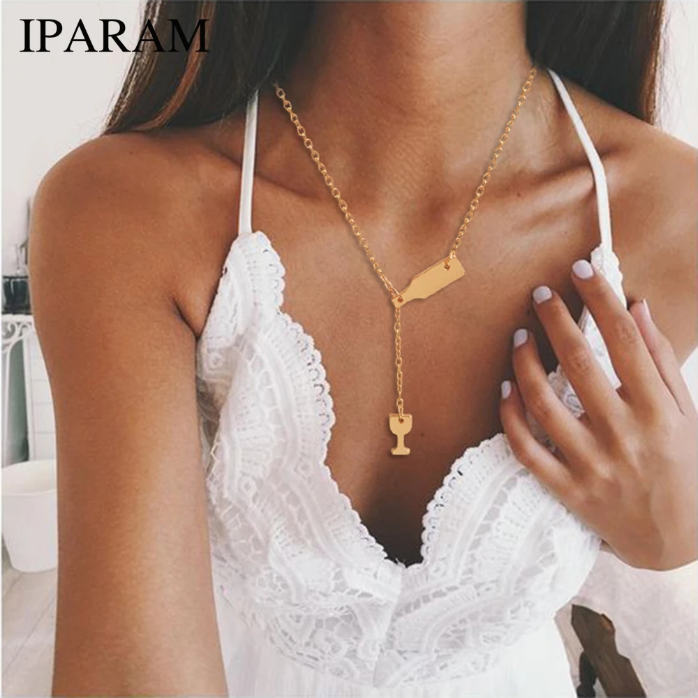IPARAM Beer Cup Long Pendant Necklace For Women Wine Bottle Gold Silver Color Triangle Statement Necklace Party Fashion Jewelry
IPARAM Beer Cup Long Pendant Necklace For Women Wine Bottle Gold Silver Color Triangle Statement Necklace Party Fashion Jewelry