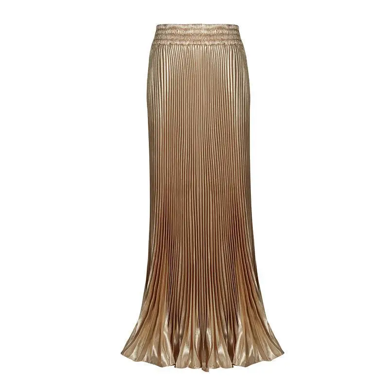 2019 New Spring High Waist Long Skirts Vintage Accordion Pleated Skirt Metallic Pendulum Tail Skirt Women Free Shipping
2019 New Spring High Waist Long Skirts Vintage Accordion Pleated Skirt Metallic Pendulum Tail Skirt Women Free Shipping