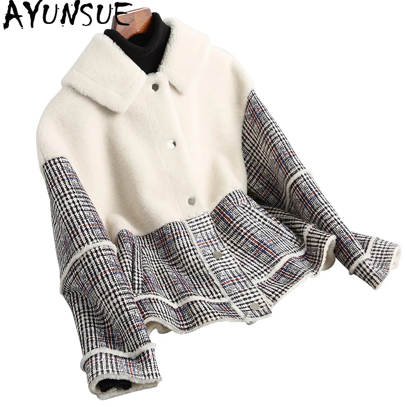 AYUNSUE 2019 Fashion England Thick Real Wool Fur Coat Women Plaid Autumn Winter Jackets Composite Fur Coats Outwear 18007 YQ1761
AYUNSUE 2019 Fashion England Thick Real Wool Fur Coat Women Plaid Autumn Winter Jackets Composite Fur Coats Outwear 18007 YQ1761
