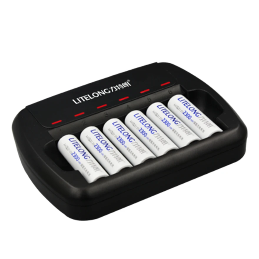 6pcs Camera Flash 2300mAh 1.2v AA Rechargeable NI-MH Battery +1pcs 6-Slot Universal AA AAA Battery Charger
6pcs Camera Flash 2300mAh 1.2v AA Rechargeable NI-MH Battery +1pcs 6-Slot Universal AA AAA Battery Charger
