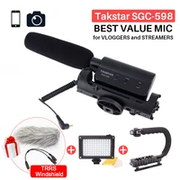 Takstar SGC-598 Photography Interview Shotgun MIC Microphone for Nikon Canon DSLR Camera DV Camcorder for Vloggers/Videomaker image