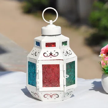 Candlestick Creative candle holder Iron candlestick Hexagonal lantern candle holders Stained glass candlesticks Home decorations
Candlestick Creative candle holder Iron candlestick Hexagonal lantern candle holders Stained glass candlesticks Home decorations