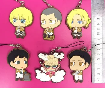 6pcs/lot Attack on Titan Anime keychain Krista Lenz Rivaille Eren Armin Sasha Mantra Rubber strap/phone charms
6pcs/lot Attack on Titan Anime keychain Krista Lenz Rivaille Eren Armin Sasha Mantra Rubber strap/phone charms