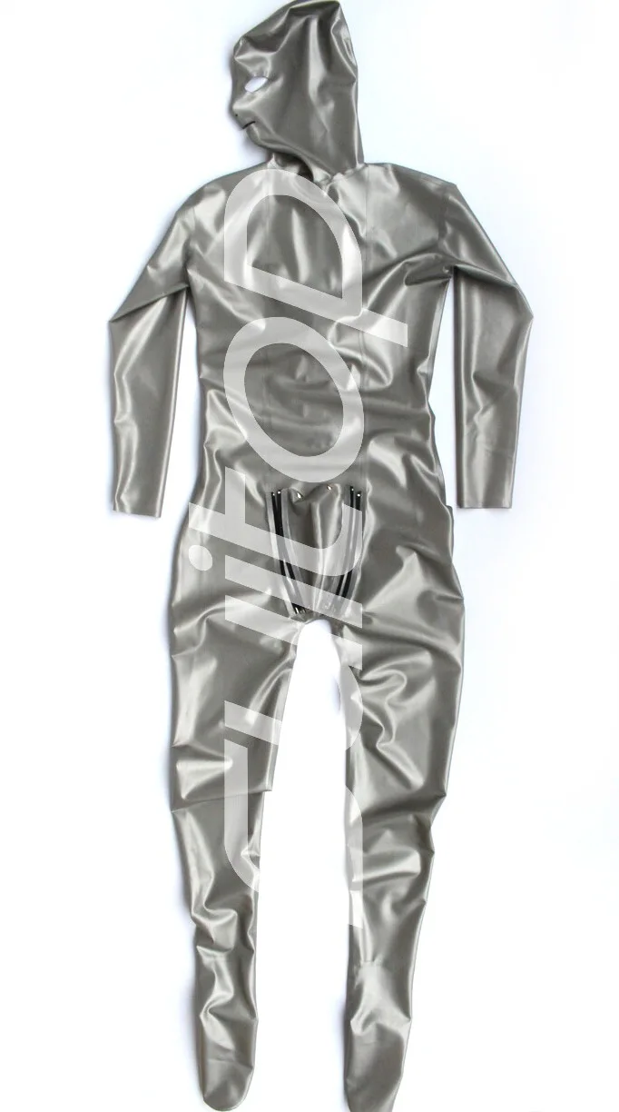 Rubber Zentai Latex CATSUIT (in italy silver) with cod peieces and hole with feet
Rubber Zentai Latex CATSUIT (in italy silver) with cod peieces and hole with feet