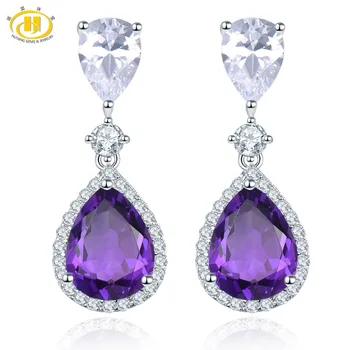 Hutang 2.99ct Amethyst Stud Earrings 925 Sterling Silver Natural Gemstone Fine Elegant Jewelry for Women Best Gift New Cubic
Hutang 2.99ct Amethyst Stud Earrings 925 Sterling Silver Natural Gemstone Fine Elegant Jewelry for Women Best Gift New Cubic