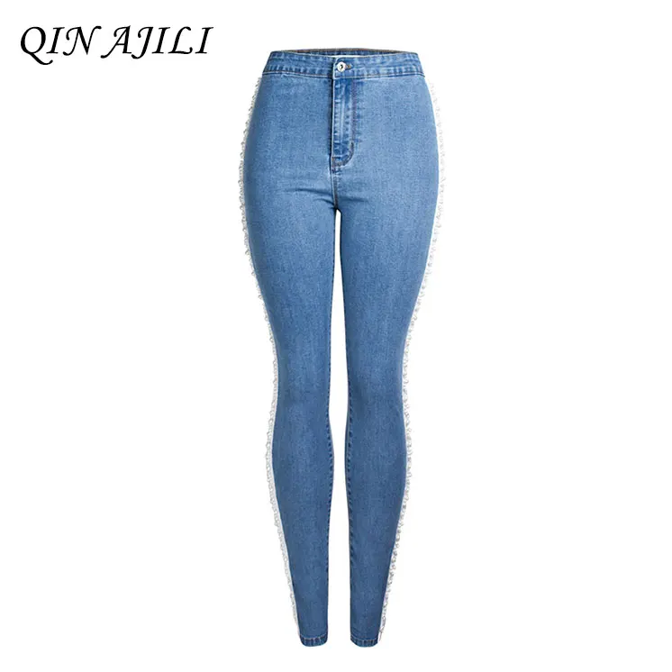 QIN AJILI Women 's Jeans High Waist Skinny Casual Denim Pencil Pants Plus Bleached Zip Blue Full Length Cotton Trousers Femme
QIN AJILI Women 's Jeans High Waist Skinny Casual Denim Pencil Pants Plus Bleached Zip Blue Full Length Cotton Trousers Femme
