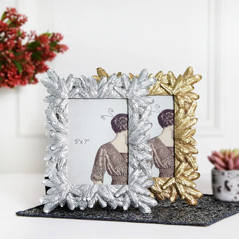 American photo frame Golden Silver Leaf 7-inch picture Frame Wedding Family pictures frames Holder marcos para fotos Home decor
American photo frame Golden Silver Leaf 7-inch picture Frame Wedding Family pictures frames Holder marcos para fotos Home decor