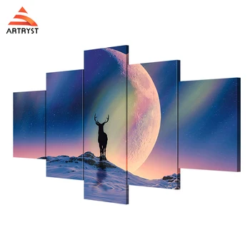 Artryst 5 Panels Wall Art Canvas Picture Romatic Deer Moon Anima Movies Modular Wall Paintings For Baby Room Home Deco LC034
Artryst 5 Panels Wall Art Canvas Picture Romatic Deer Moon Anima Movies Modular Wall Paintings For Baby Room Home Deco LC034