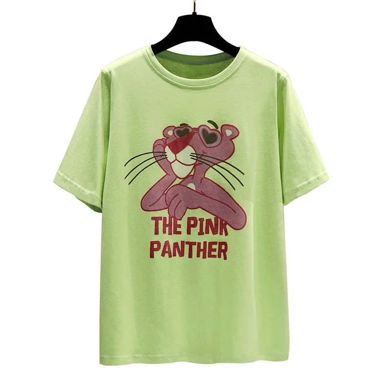 Kpop Summer T Shirt Women Harajuku Tees Pink Panther Cartoon Printed T-shirts Casual Full Cotton Short Sleeve O-Neck Women Tops
Kpop Summer T Shirt Women Harajuku Tees Pink Panther Cartoon Printed T-shirts Casual Full Cotton Short Sleeve O-Neck Women Tops