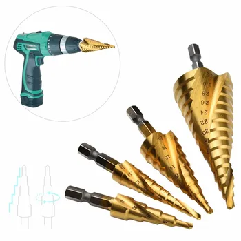 4pcs High-speed steel 4241 spiral flute step Drill Bit Set core drill bit cone Step Drill Bit Set hole cutter
4pcs High-speed steel 4241 spiral flute step Drill Bit Set core drill bit cone Step Drill Bit Set hole cutter