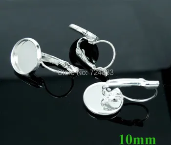 10mm New Silver Plated Brass Round Bezel French Lever Earrings Base Blanks Earrings Findings 50pcs/lot
10mm New Silver Plated Brass Round Bezel French Lever Earrings Base Blanks Earrings Findings 50pcs/lot