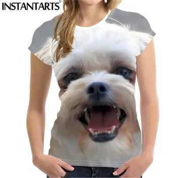 INSTANTARTS Cute Puppy Dog Print Wome's Casual Summer T-shirt Shih Tzu Woman Comfortable Slimming Tshirt Short Sleeved Clothing
INSTANTARTS Cute Puppy Dog Print Wome's Casual Summer T-shirt Shih Tzu Woman Comfortable Slimming Tshirt Short Sleeved Clothing