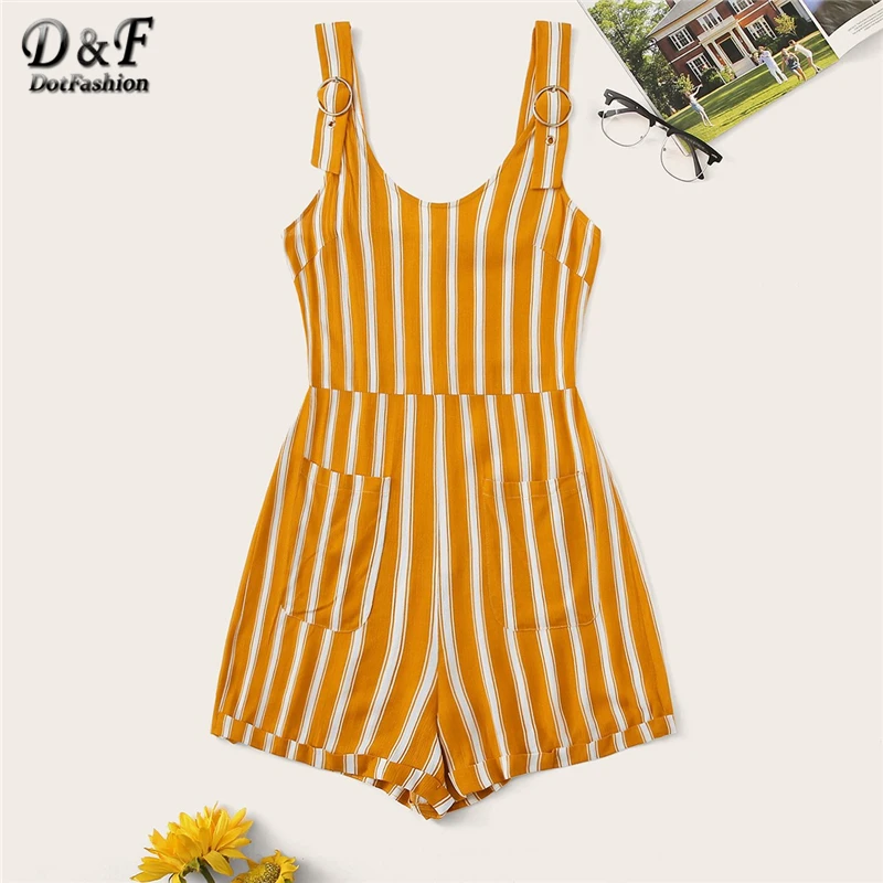Dotfashion Orange Double Pocket Cuffed Hem Striped Overall Shorts Playsuit Women 2019 Summer Casual Straps Straight Leg Romper
Dotfashion Orange Double Pocket Cuffed Hem Striped Overall Shorts Playsuit Women 2019 Summer Casual Straps Straight Leg Romper