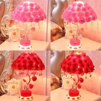 Festive LED Spinning Rose Table Lamps Crystal Fringed Fabric Lampshade Lights for Wedding Bedroom Bedside Decorative Lighting
Festive LED Spinning Rose Table Lamps Crystal Fringed Fabric Lampshade Lights for Wedding Bedroom Bedside Decorative Lighting
