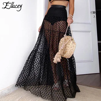 Ellacey Summer Patchwork Mesh Skirts Woman Fashion 2019 Empire Dot Skirt Sexy Transparent Pleated A-line Skirt Long Maxi Skirt
Ellacey Summer Patchwork Mesh Skirts Woman Fashion 2019 Empire Dot Skirt Sexy Transparent Pleated A-line Skirt Long Maxi Skirt