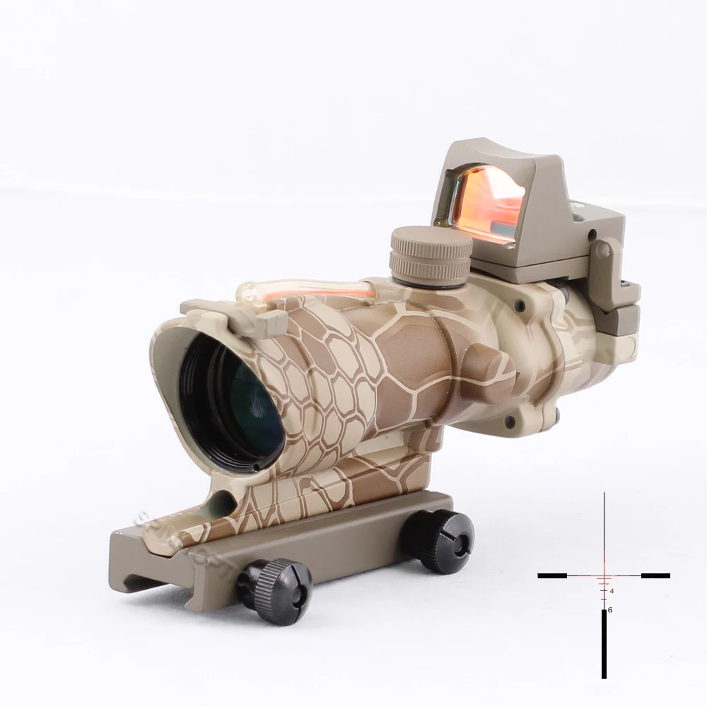 Tactical Hunting Rifle Scope Optic Sight Airsoft ACOG 4X32 Airsoft Scope Real Green Red Fiber Riflescope
Tactical Hunting Rifle Scope Optic Sight Airsoft ACOG 4X32 Airsoft Scope Real Green Red Fiber Riflescope