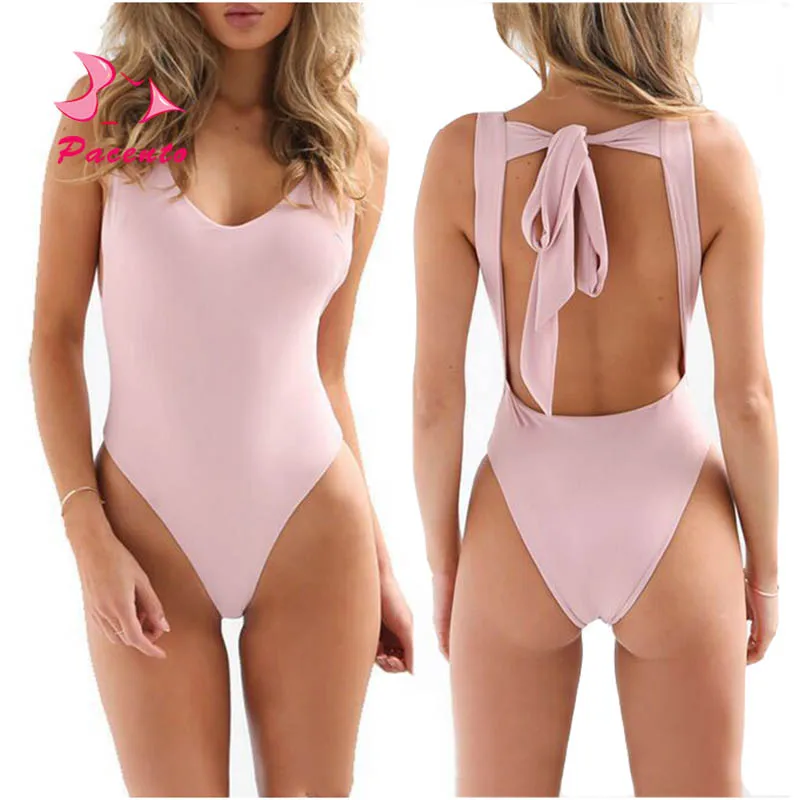 Pacento Backless One Piece Swimsuit Female Solid Swimwear Women High Waist Sexy Bikini Bandage White Bathing Suit High Cut Black
Pacento Backless One Piece Swimsuit Female Solid Swimwear Women High Waist Sexy Bikini Bandage White Bathing Suit High Cut Black