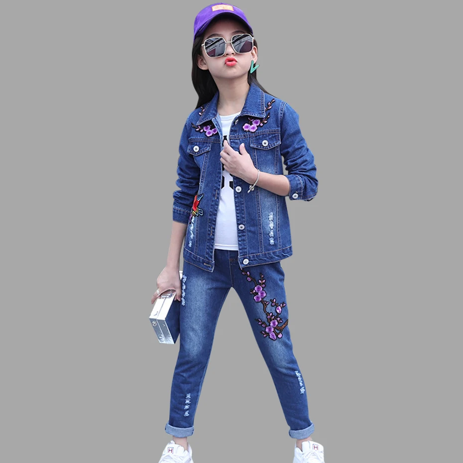 Abesay Autumn Girls Clothing Embroidery Denim Jacket+Pants 2 Pcs Casual Girls Clothes Set Teen Winter Girls Clothes 4-12 Years
Abesay Autumn Girls Clothing Embroidery Denim Jacket+Pants 2 Pcs Casual Girls Clothes Set Teen Winter Girls Clothes 4-12 Years