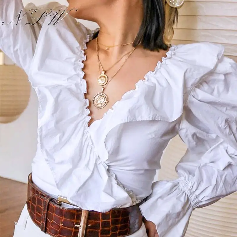 NLW Whte Ruffle Women Blouses Shirts 2019 Autumn Winter Long Sleeve Vintage Cropped Blouse V Neck Lace up Floral Print Blouses
NLW Whte Ruffle Women Blouses Shirts 2019 Autumn Winter Long Sleeve Vintage Cropped Blouse V Neck Lace up Floral Print Blouses