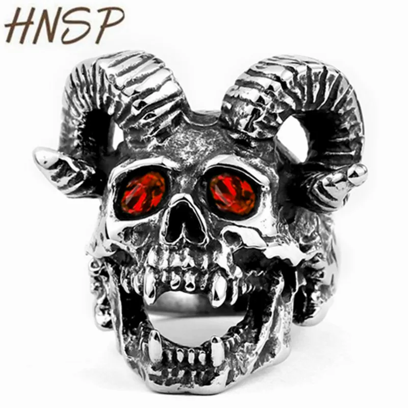 HNSP Punk Evil Satan Skull Ring For Men Finger stainless steel jewelry Personal male Gift
HNSP Punk Evil Satan Skull Ring For Men Finger stainless steel jewelry Personal male Gift