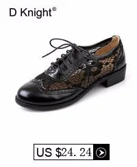Fashion Round Toe Lace Oxford Shoes For Women Vintage Carved Lace Up Flat Women Oxfords Big Size 34-43 Brogue Oxford Shoes Woman