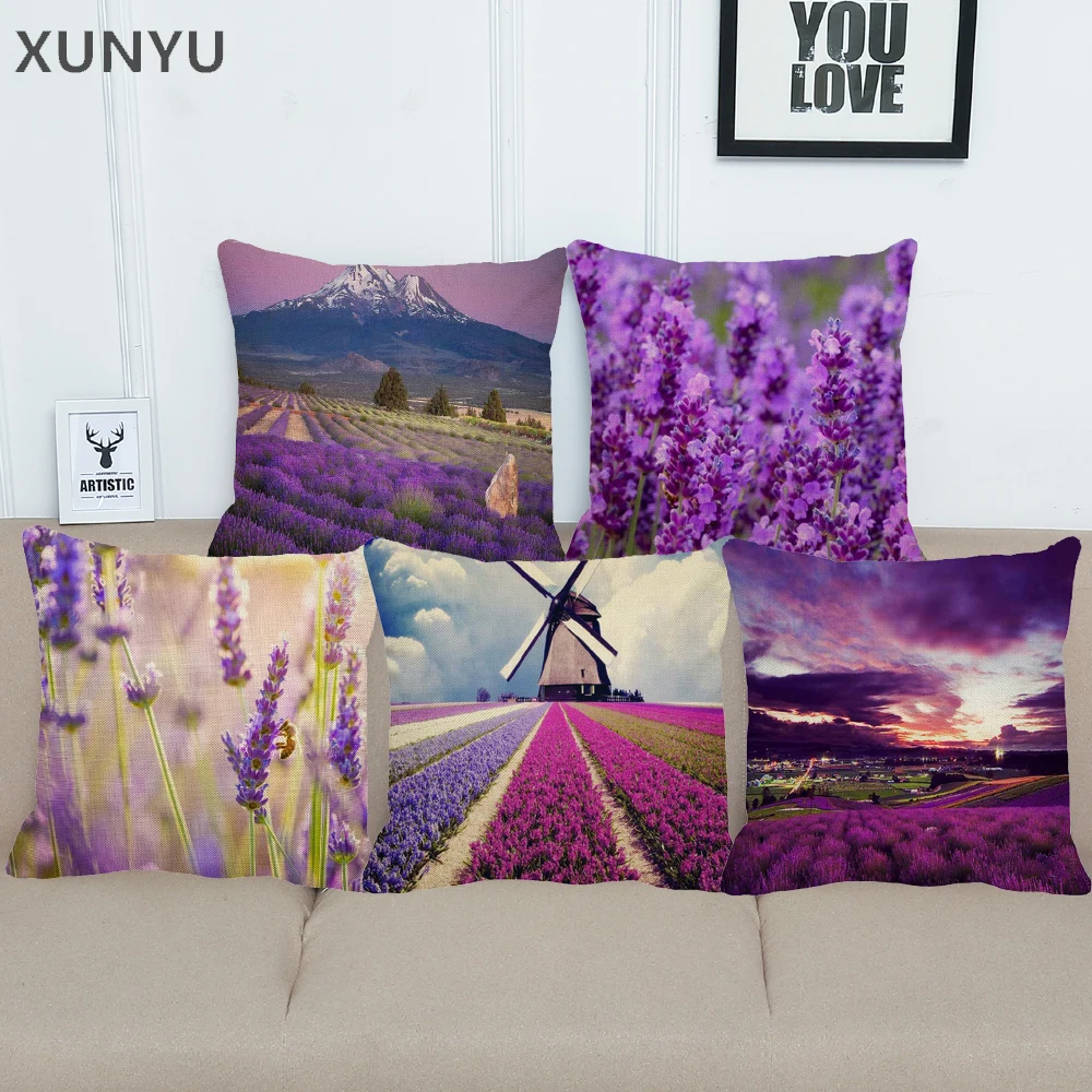 XUNYU European Style Lavender Patterns Cushion Cover Linen Pillow Case Home Sofa Decorative Square Pillow Cover 45x45cm BZ158
XUNYU European Style Lavender Patterns Cushion Cover Linen Pillow Case Home Sofa Decorative Square Pillow Cover 45x45cm BZ158