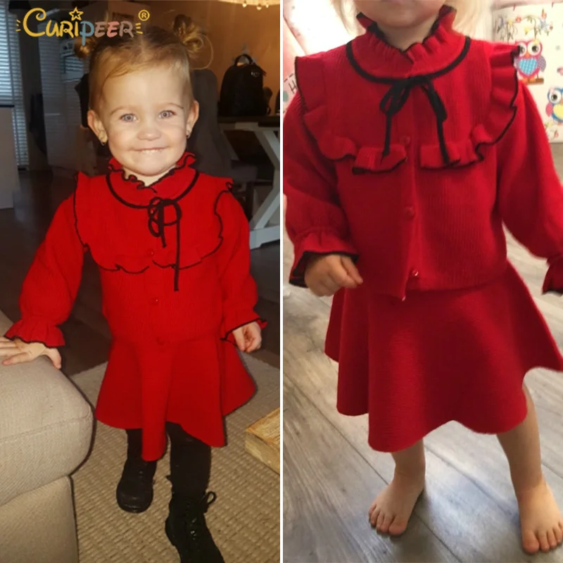 Baby Girls Knitted Clothing Sets New Year Outfits Shirt + Skirt Sweater 2pcs Autumn Winter Kids Suit for Children Girls 2T 3T 4T
Baby Girls Knitted Clothing Sets New Year Outfits Shirt + Skirt Sweater 2pcs Autumn Winter Kids Suit for Children Girls 2T 3T 4T