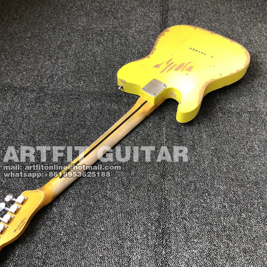 relic vintage cream solid body custom telecaster guitar (1)