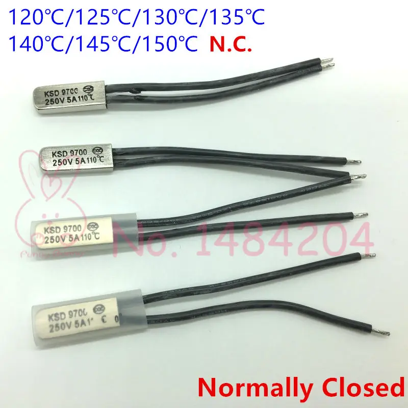 Thermal Protector KSD9700 120 125 130 135 140 145 150 Degree Temperature Switch 250V5A Normally Closed Thermostat N.C. 5 PCS
Thermal Protector KSD9700 120 125 130 135 140 145 150 Degree Temperature Switch 250V5A Normally Closed Thermostat N.C. 5 PCS
