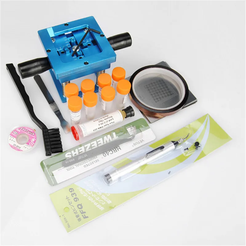 26 in 1 BGA Rework Fixtures Kits 90x90 Universal Reballing BGA Stencil Kit Accessories For Laptop Game Console
26 in 1 BGA Rework Fixtures Kits 90x90 Universal Reballing BGA Stencil Kit Accessories For Laptop Game Console