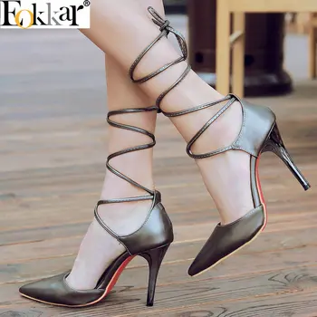 Eokkar 2019 Super High Heels Women Pumps Pointed Toe Office Lady Wedding Shoes Cross-tied Thin Heels Ladies Shoes Size 34-39
Eokkar 2019 Super High Heels Women Pumps Pointed Toe Office Lady Wedding Shoes Cross-tied Thin Heels Ladies Shoes Size 34-39