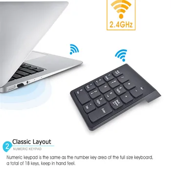 2.4GHz 18 Keys Mini Wireless Keyboard Numeric Keyboard Keypad For Desktop PC For Laptop
2.4GHz 18 Keys Mini Wireless Keyboard Numeric Keyboard Keypad For Desktop PC For Laptop