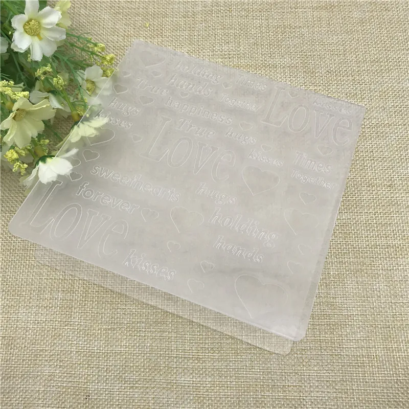 LOVE plastic embossing folder for DIY scrapbook card envelop album frame decoration template
LOVE plastic embossing folder for DIY scrapbook card envelop album frame decoration template