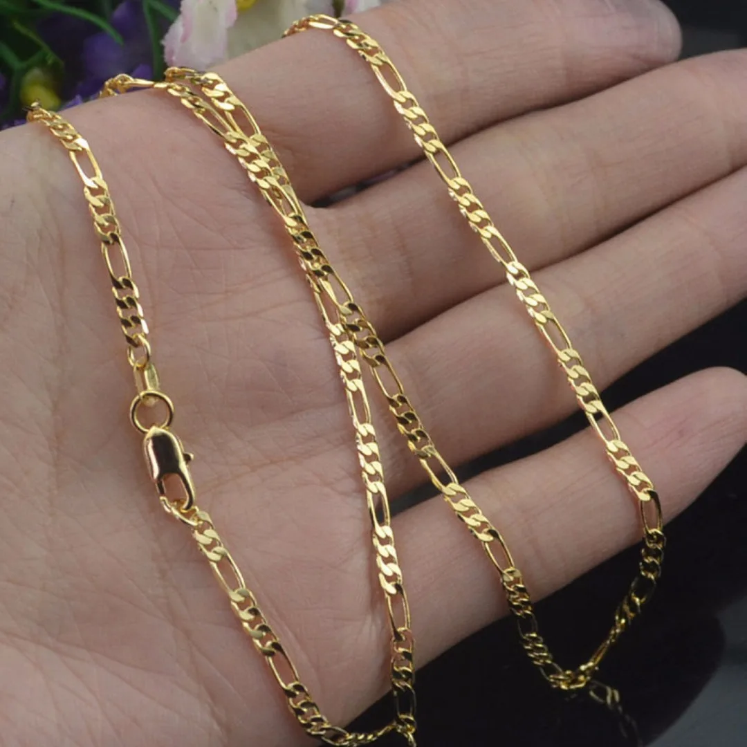 Wholesale Fashion 18K Yellow Gold Filled Chain Necklace Jewelry Making 16-30''