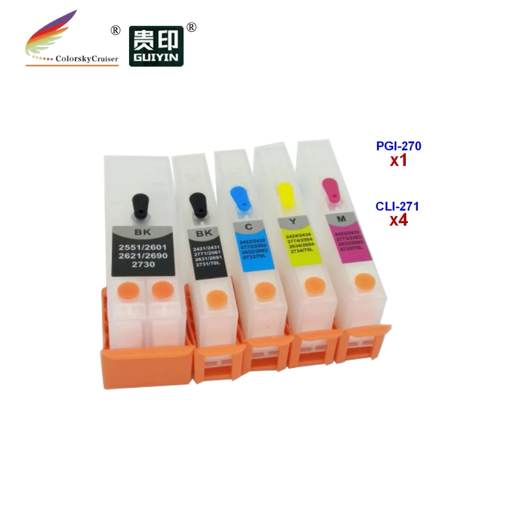 (RCC270-5) refillable refill ink cartridge for Canon PIXMA MG 5720 5721 5722 6820 6821 6822 PGI-270 CLI-271 PGI 270 CLI 271
(RCC270-5) refillable refill ink cartridge for Canon PIXMA MG 5720 5721 5722 6820 6821 6822 PGI-270 CLI-271 PGI 270 CLI 271
