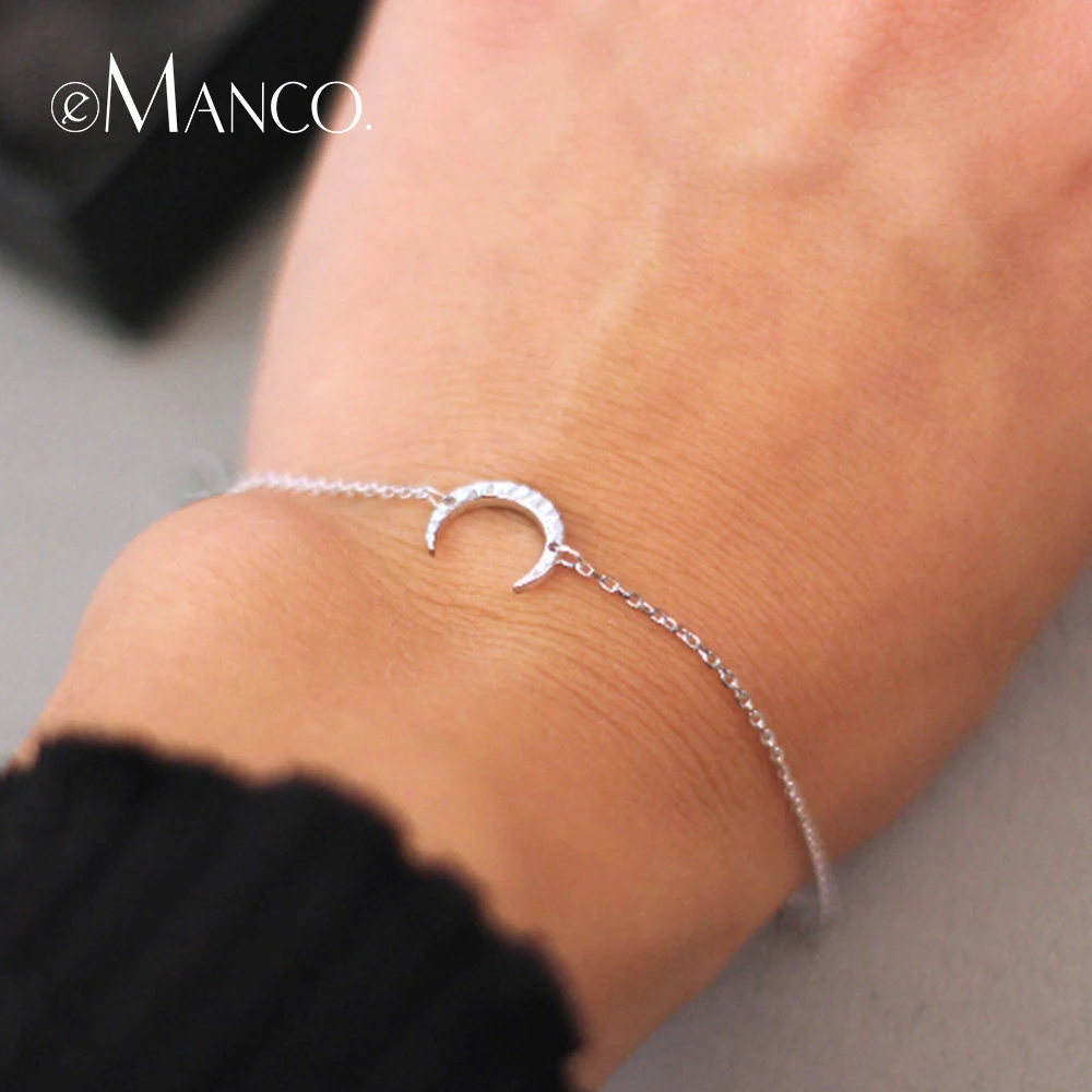 e-Manco Gold Moon Bracelets 925 Silver Crescent Trendy Charm Bracelet Women Fine Jewelry Simple Gold Chain Link Party Bracelets
e-Manco Gold Moon Bracelets 925 Silver Crescent Trendy Charm Bracelet Women Fine Jewelry Simple Gold Chain Link Party Bracelets