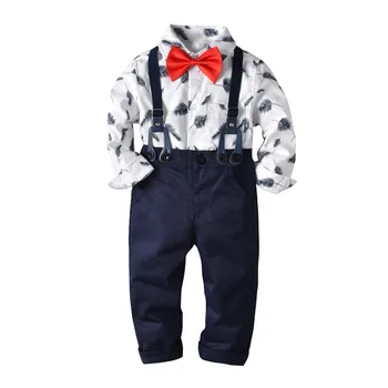 2019 Cotton Feather Print Shirt+Pants Baby Boy Clothing Sets Gentleman Clothes Outfits Bebes Suits 2 to 7 Years Old 4 PCS Set
2019 Cotton Feather Print Shirt+Pants Baby Boy Clothing Sets Gentleman Clothes Outfits Bebes Suits 2 to 7 Years Old 4 PCS Set
