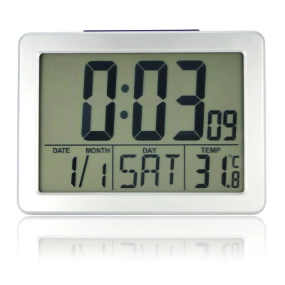 

DCF Radio Controlled Time RCC Digital Wall Clock with Temperature Thermometer Humidity Hygrometer/Decorative Table Alarm Clock