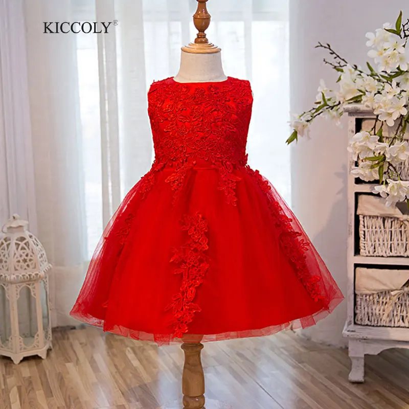 Высококачественное красное свадебное платье для девочек платья первого