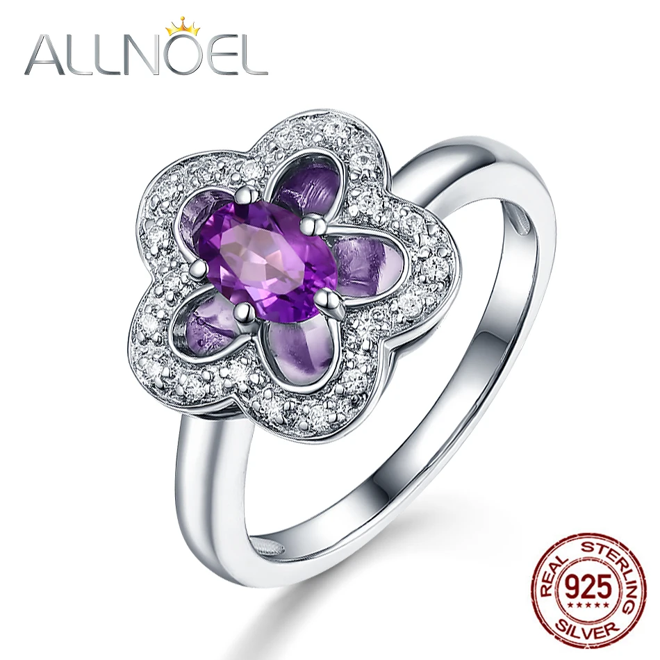 ALLNOEL Genuine 925 Sterling Silver Rings For Women Anniversary White Gold Plated Natural Gemstone Amethyst Ring Gifts For Girl
ALLNOEL Genuine 925 Sterling Silver Rings For Women Anniversary White Gold Plated Natural Gemstone Amethyst Ring Gifts For Girl