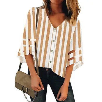 Blouse women блузка женская Summer autumn tops and blouses Four styles Chiffon Stripe 3/4 Bell Sleeve Top Shirt Free shipping #3
Blouse women блузка женская Summer autumn tops and blouses Four styles Chiffon Stripe 3/4 Bell Sleeve Top Shirt Free shipping #3