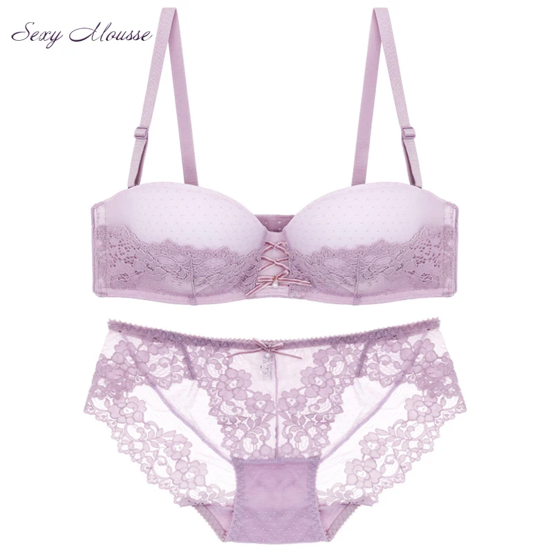 Sexy Mousse elegant lace floral underwear Ladies girls half cup smooth invisible every day Bras Set
Sexy Mousse elegant lace floral underwear Ladies girls half cup smooth invisible every day Bras Set