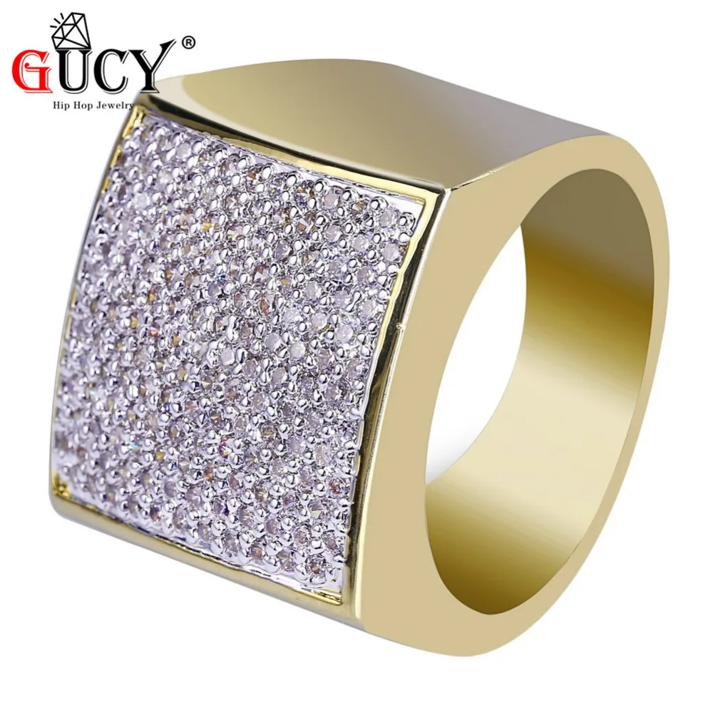 GUCY Gold Color Plated Heavy Rings All Iced Out Hip Hop Wedding Engagement Bling Micro Pave CZ Square Pinky Men's Ring
GUCY Gold Color Plated Heavy Rings All Iced Out Hip Hop Wedding Engagement Bling Micro Pave CZ Square Pinky Men's Ring