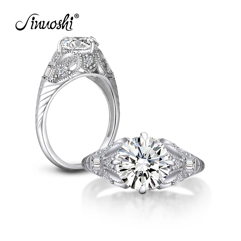 AINUOSHI 2 Carat Round Cut Ring Simulated Diamond Engagement Wedding Sterling Silver Ring Luxury Jewelry for Women zilveren ring
AINUOSHI 2 Carat Round Cut Ring Simulated Diamond Engagement Wedding Sterling Silver Ring Luxury Jewelry for Women zilveren ring
