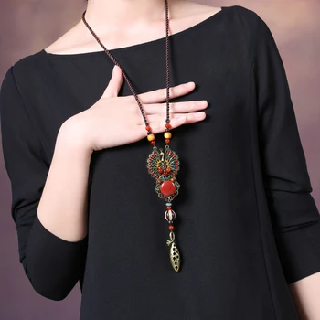 Literature and art Sweater chain Accessories woman Long section Retro necklace peacock Pendant 
Literature and art Sweater chain Accessories woman Long section Retro necklace peacock Pendant