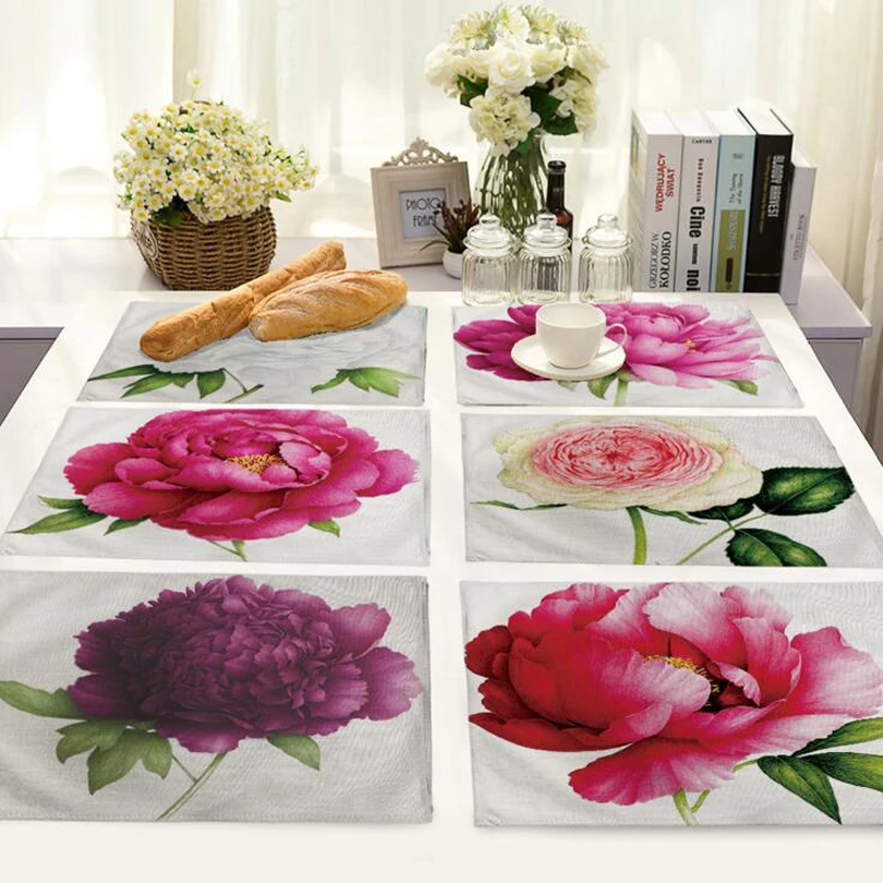 Rose flower placemat Fabric coaster Table decoration mat Kitchen Posavasos Manteles individuales Onderzetters H227
Rose flower placemat Fabric coaster Table decoration mat Kitchen Posavasos Manteles individuales Onderzetters H227