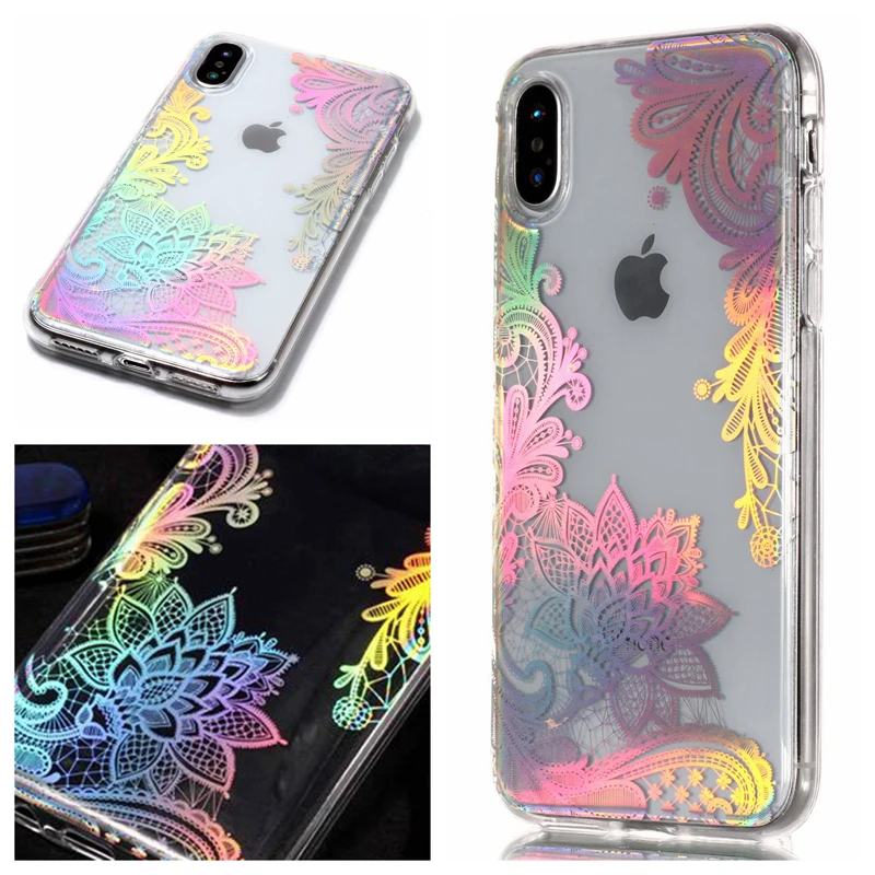 

Fashion Aurora Laser Style Phone Soft TPU IMD Silicone Cover Case Shell Coque Fundas Hull for Apple iPhone X XS MAX 6.5" XR 6.1"