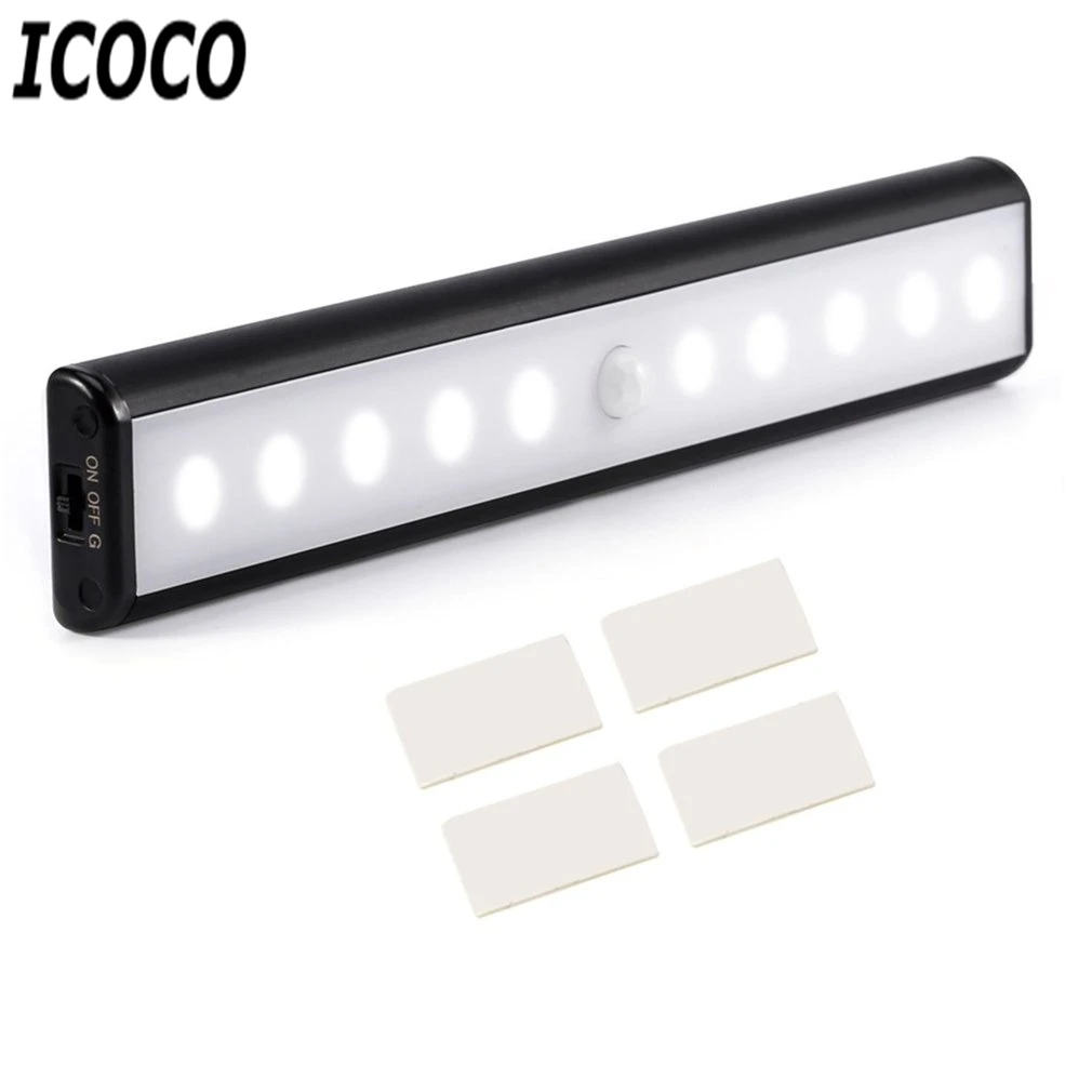 ICOCO High Quality Home Wireless Motion Sensor LED Light USB Rechargeable Magnetic Ultra Bright 10 LED 3M 10ft Sensing Light
ICOCO High Quality Home Wireless Motion Sensor LED Light USB Rechargeable Magnetic Ultra Bright 10 LED 3M 10ft Sensing Light