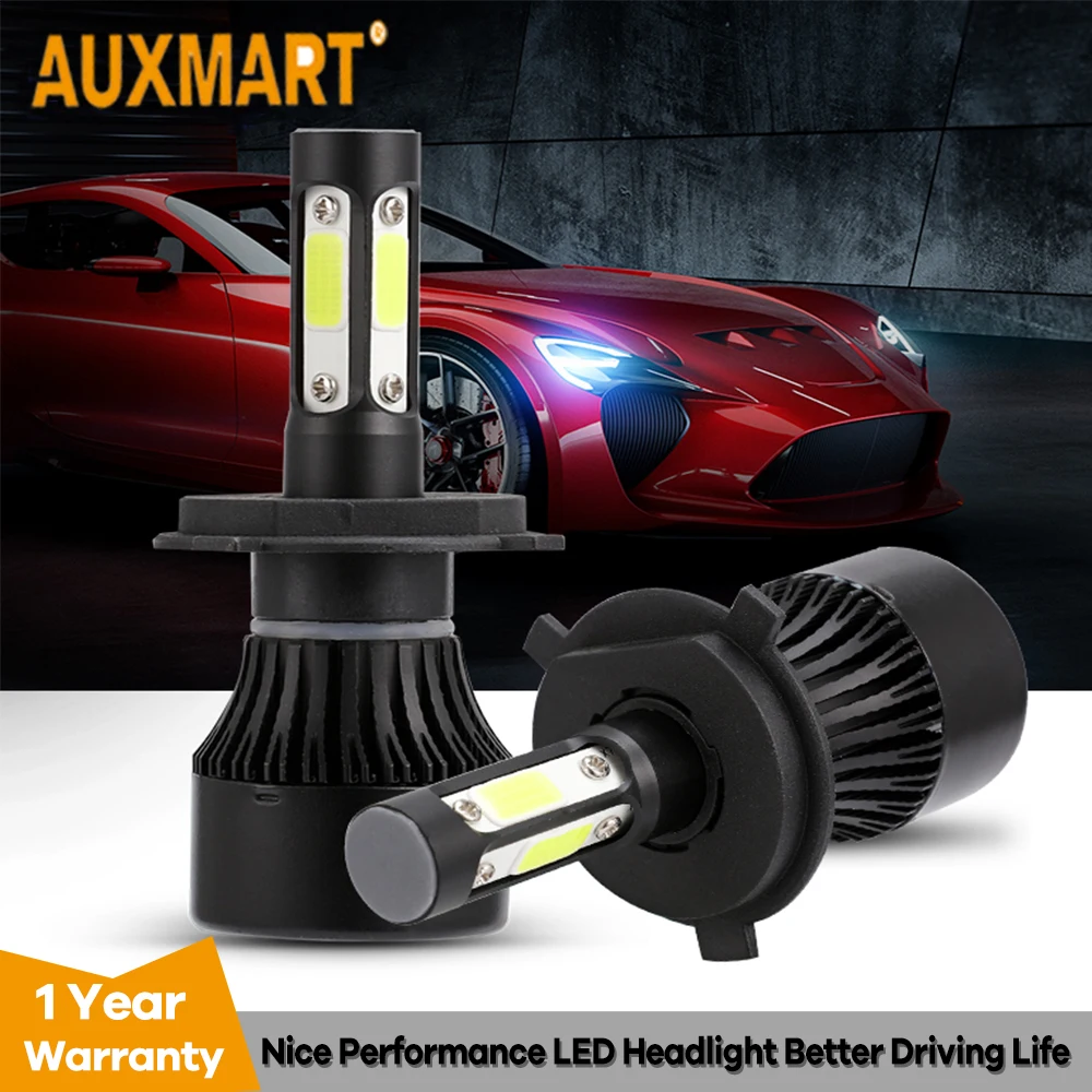 Auxmart H4 H7 H11 LED Headlight Bulb 9005 9006 LED Lamp Auto 100W 10000lm LED H4 6500K LED Car Light LED 4 Sides Headlamp 12v
Auxmart H4 H7 H11 LED Headlight Bulb 9005 9006 LED Lamp Auto 100W 10000lm LED H4 6500K LED Car Light LED 4 Sides Headlamp 12v